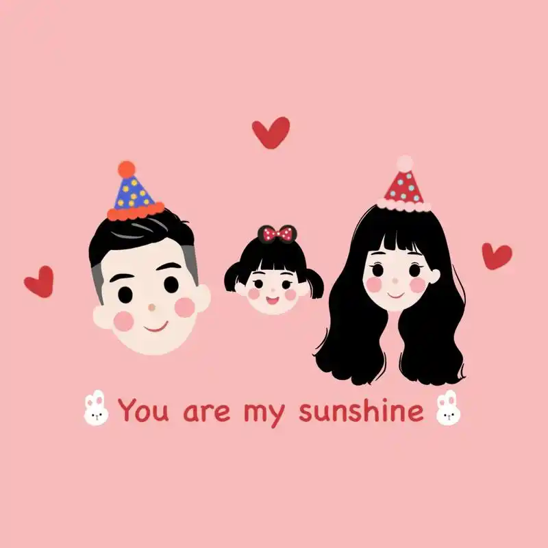 新年头像|可爱卡通简笔画全家福头像 93我爱我家7815我们幸福的