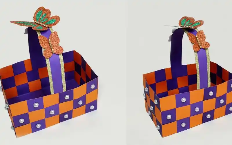 如何制作纸编织篮子|diy 纸篮||折纸篮|||室内装饰