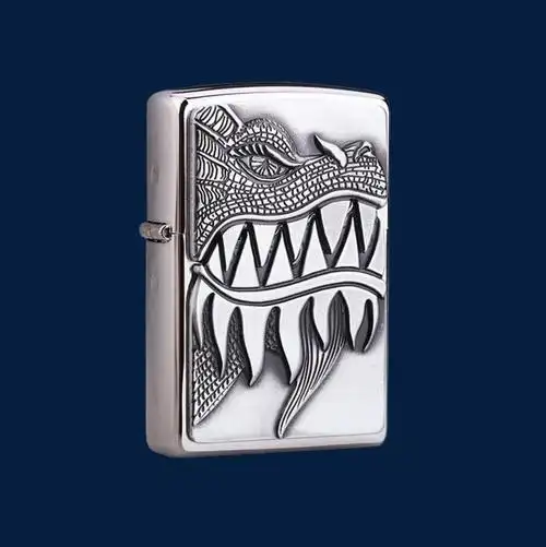 之宝打火机素材雕刻龙牙