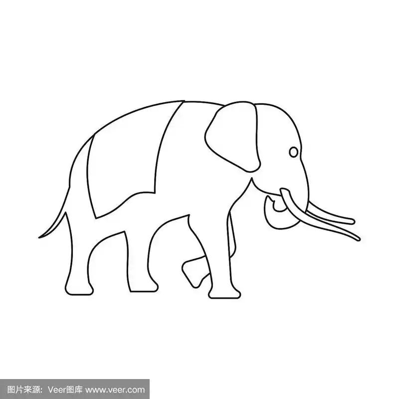 孤立的物体大象和骑标志