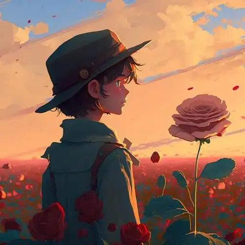 小众唯美玫瑰少年动漫头像图片_男生动漫头像_头像屋