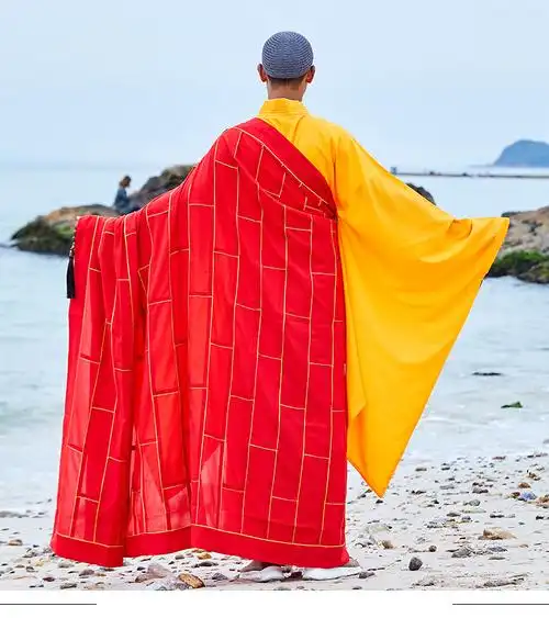 普舵祖衣袈裟僧服红色僧衣男佛教法衣和尚服僧袍 红色(单件袈裟,不含