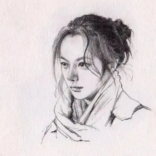 这速写头像这光影线条