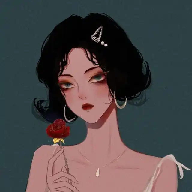 手绘高冷霸气女生头像