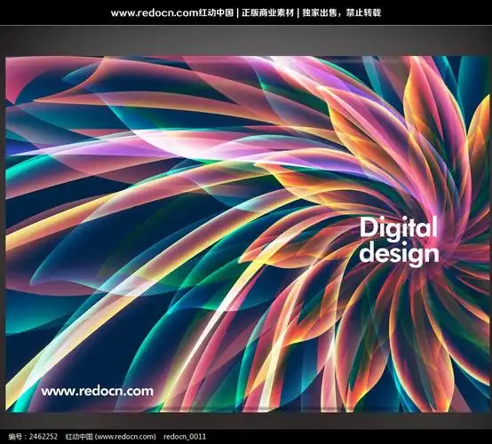 动感绚彩花瓣数码创意背景设计