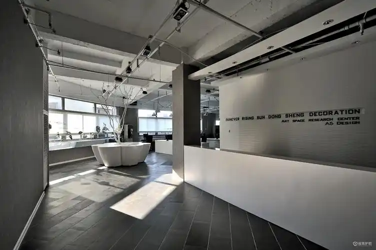 简约办公室前台区域设计效果图