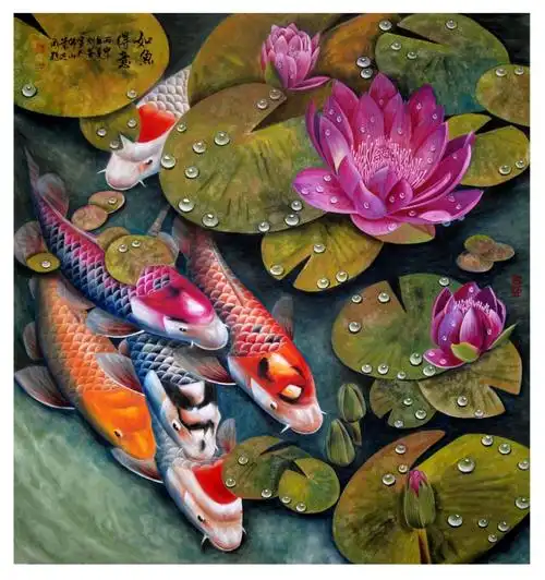 著名画家冯剑峰《重彩没骨技法国画赏析》