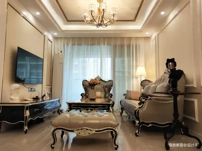 海舍新作96㎡简欧风格优雅的轻奢居所