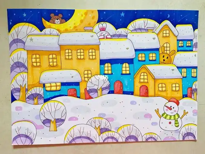 马克笔雪乡