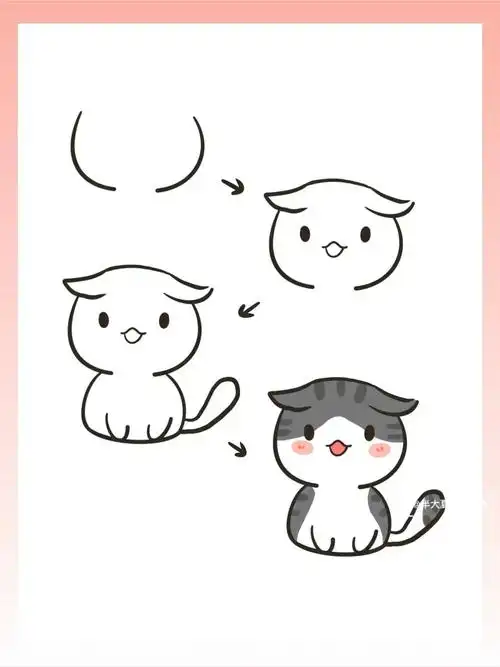 简笔画折耳猫