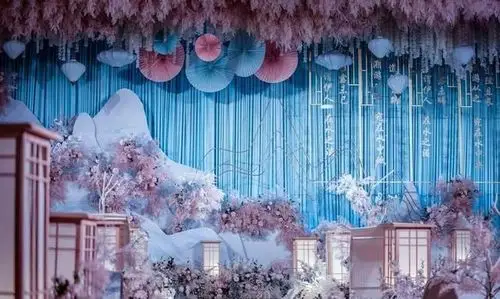 少女心的粉蓝色婚礼,古典和现代的融合,爱情中最美的粉蓝色