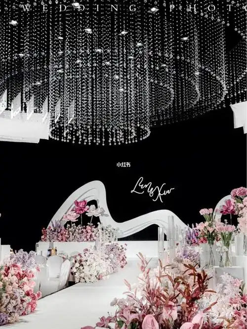 美过设计图大气甜美风水晶婚礼布置爱了