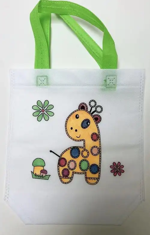 帆布袋diy材料包 儿童手绘手提帆布填色手工涂鸦画白坯涂鸦包