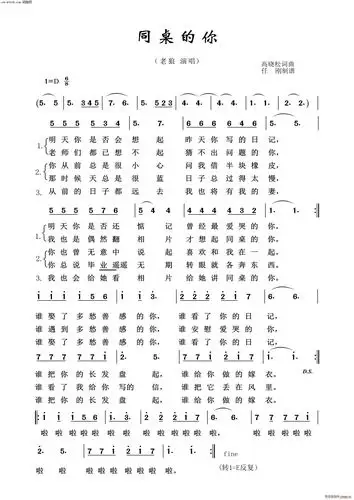 同桌的你(歌声飘过四十年) 歌谱简谱网