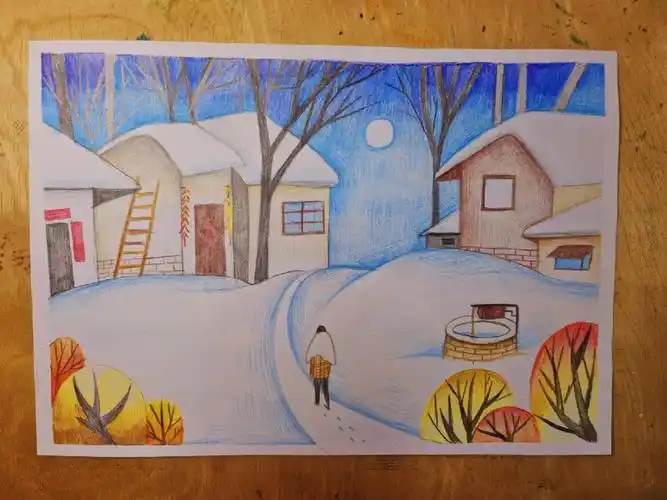 冬日雪景风景附步骤图