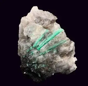 云南麻栗坡祖母绿原石天然矿石矿物晶体绿柱石宝石教学标本摆件