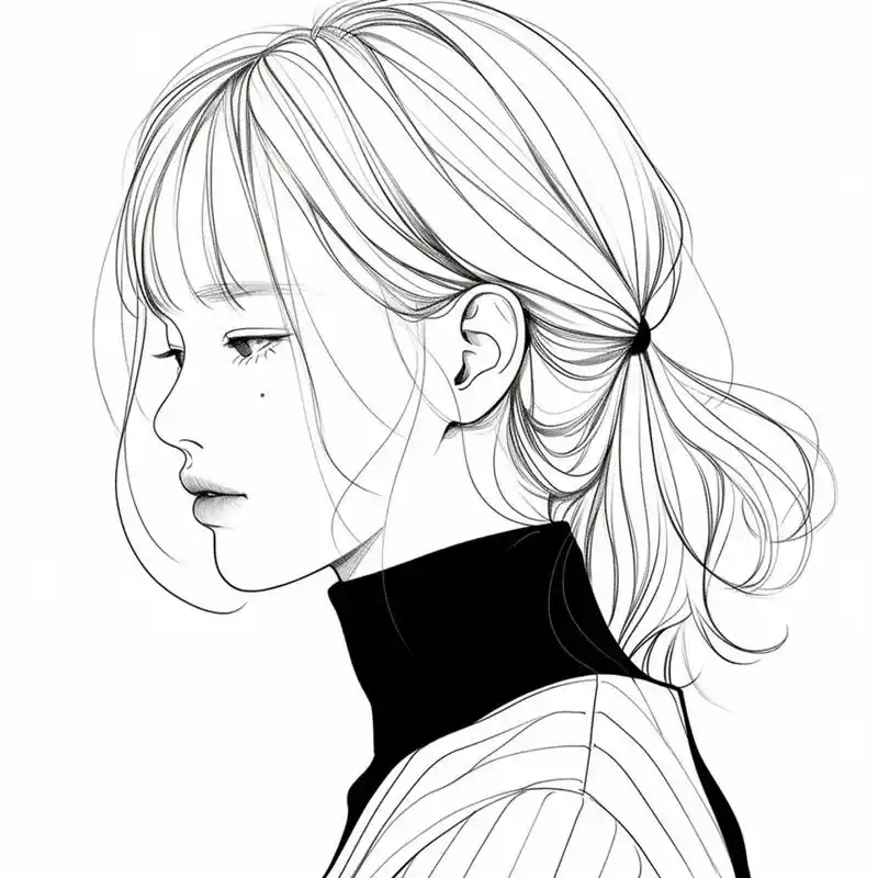 简约又有内涵的极简黑白女生头像!