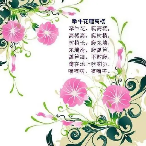 儿歌:牵牛花爬高楼