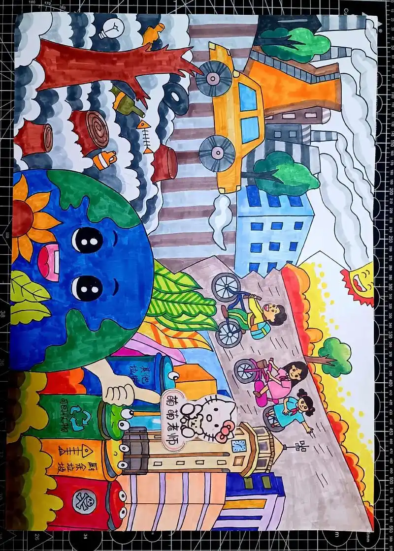 生态环保主题儿童画,保护环境主题绘画,节 - 抖音