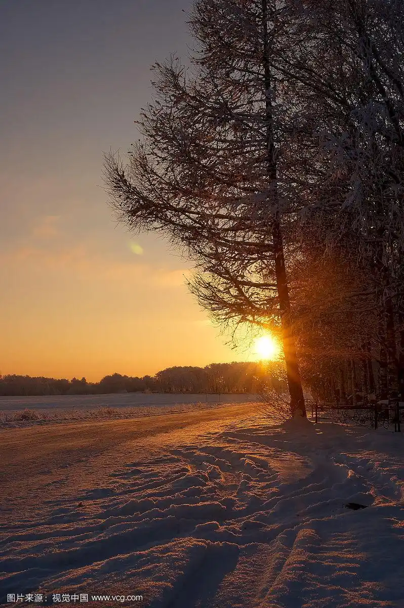 冬天日落