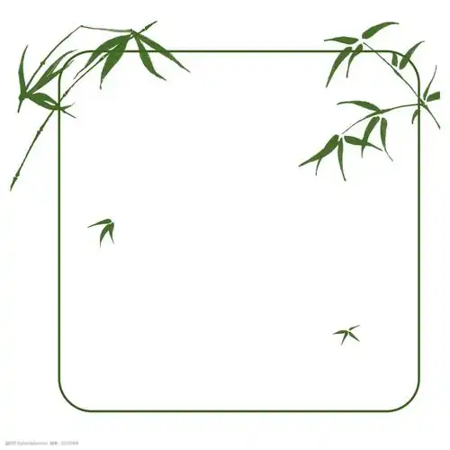 绿色古风通用竹叶边框装饰