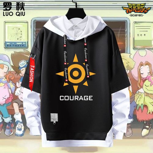 数码宝贝大冒险勇气徽章八神太一连帽卫衣男女外套帽衫秋冬装衣服