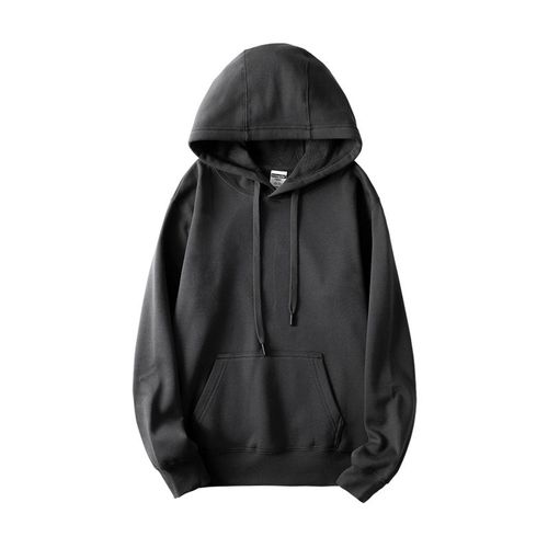 趣妮熊500g重磅棉暗灰色百搭内搭连帽卫衣纯色休闲运动帽衫男男款