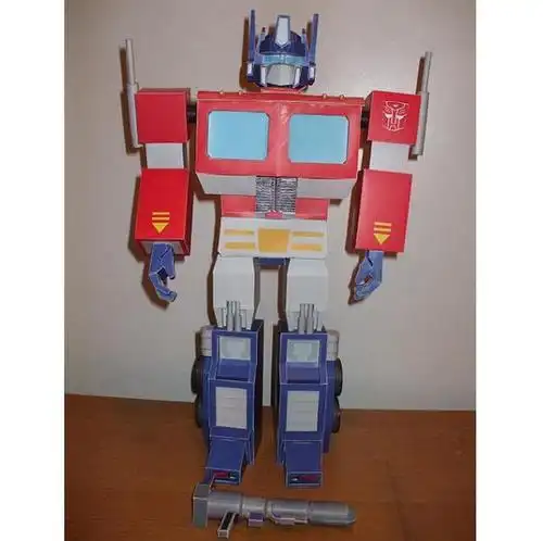 儿童手工折纸diy拼装立体3d纸质模型 变形金刚擎天柱动画版纸模型