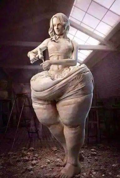 我想找一张比较励志的图片,就是一个女雕像在塑造自己体形.