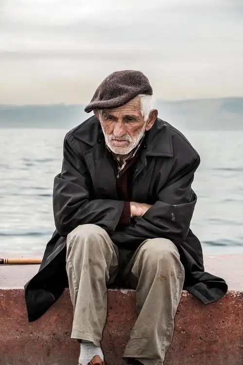 老,男子,老人,孤独,想想,思考,孤独的人