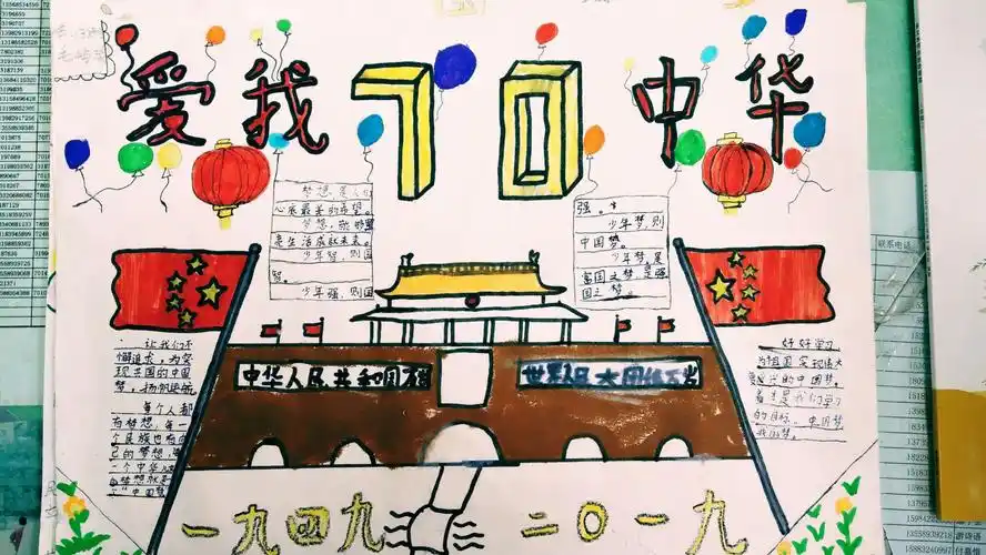 实验中学三年级三班"爱我中华"手抄报展评