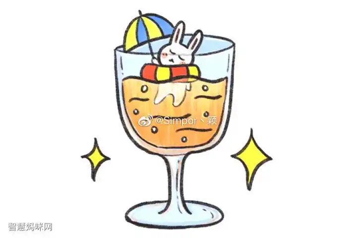 美味的果汁简笔画画法步骤