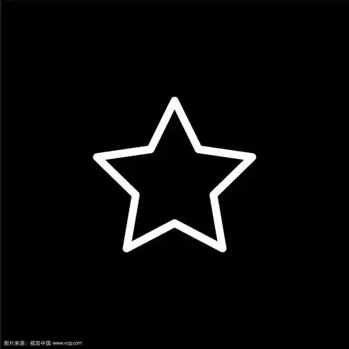 星星线图标在黑色背景黑色平