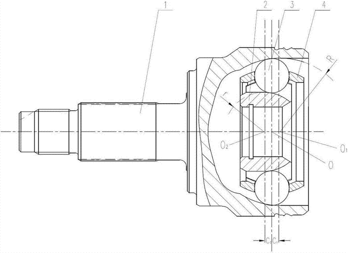 一种大角度球笼式等速万向节