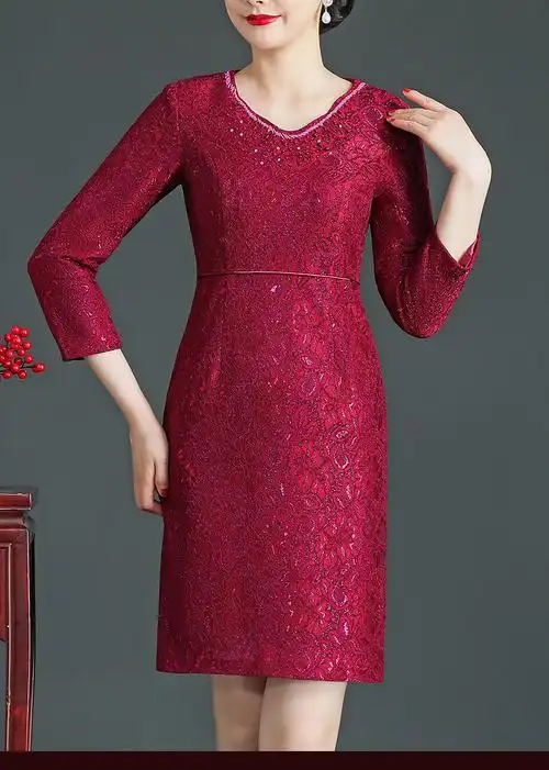 妈妈婚礼服套装两件套高端秋装小个子喜婆婆婚宴装岳母蕾丝连衣裙 kds