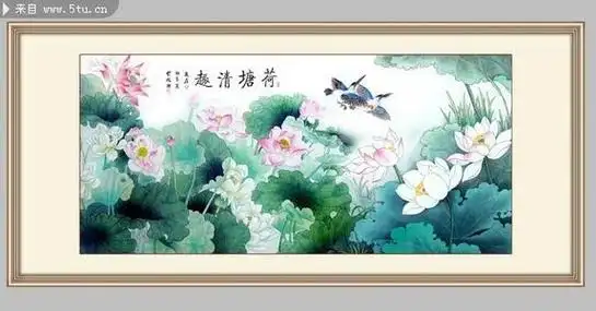 水墨菱塘简笔画
