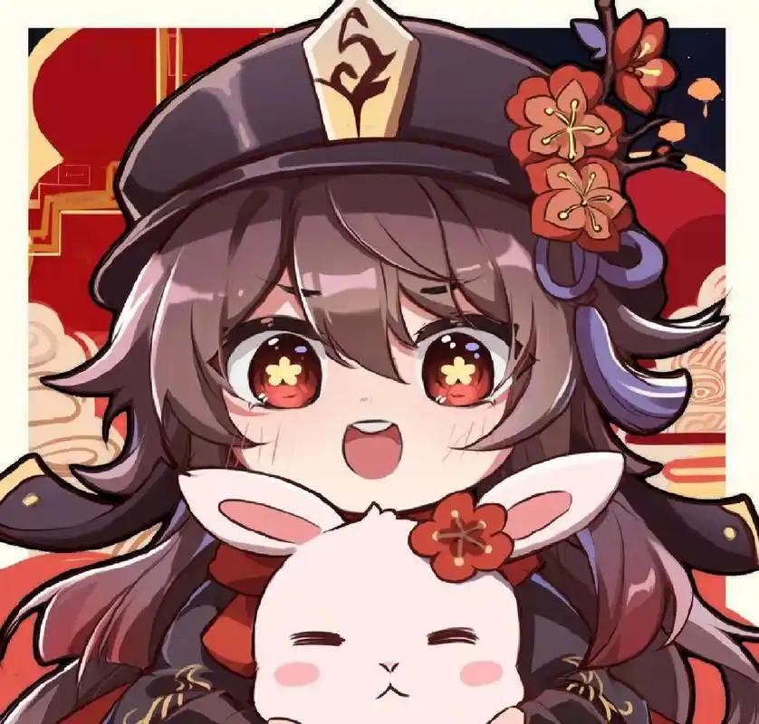 原神兔年可爱q版头像 画师01:锌之助qaq 快戴上红围巾,来领取可爱的