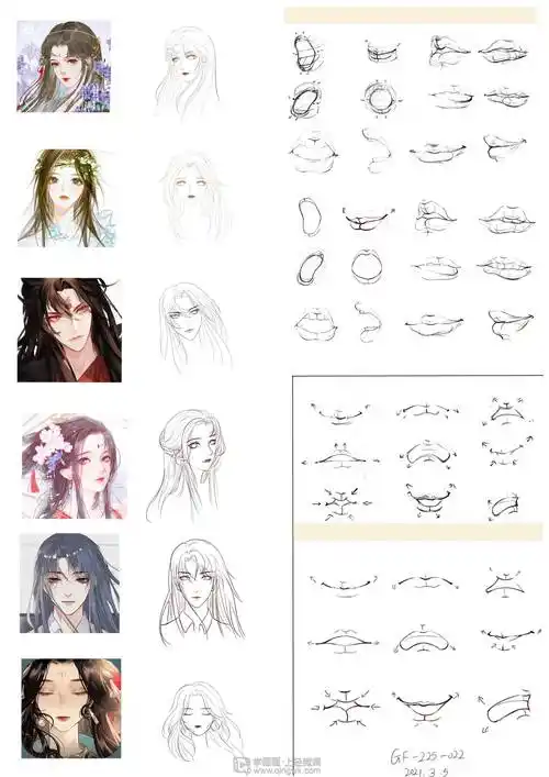 古风插画嘴巴的基本画法