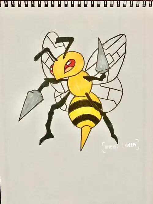 神奇宝贝大针蜂简笔画