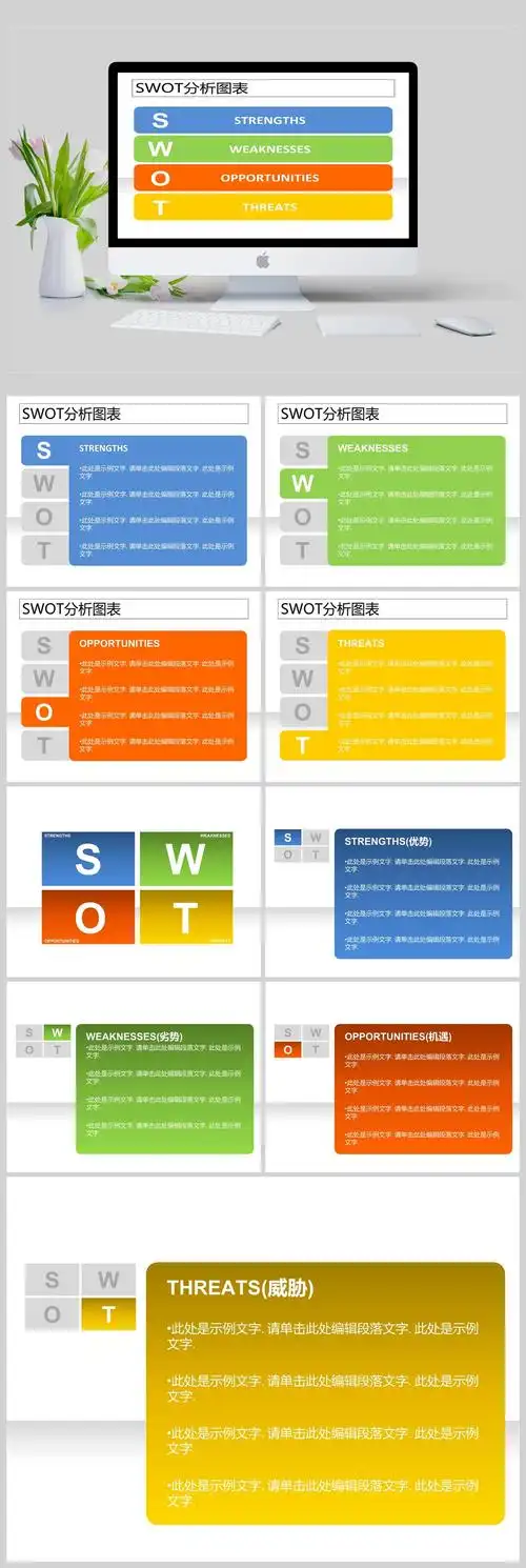 swot分析工具图表ppt模板