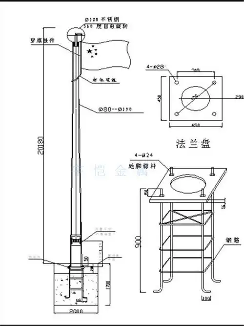 10米12米锥形304不锈钢户外手摇升旗国旗杆 学校9米15米手动旗杆