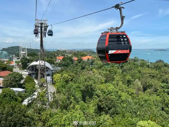 今天在圣淘沙坐了一天的缆车,岛内线,花芭山线,滑车