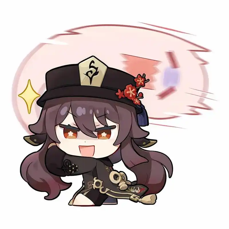 原神胡桃美图1比1头像60张可爱卡通q版