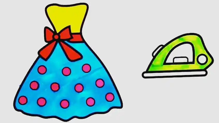 小女孩裙子简笔画上色