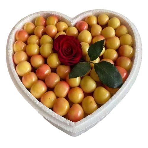 大连黄樱桃大果520母亲节爱心礼盒雷妮黄金车厘子5j新鲜水果应季