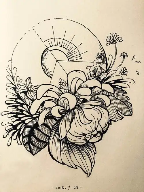 装饰画 插画 手绘 黑白