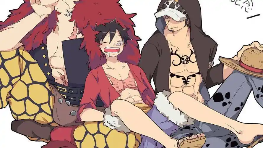 海贼王:超新星"王瘾组合"超有爱,罗和基德带路飞,组一家三口_原作