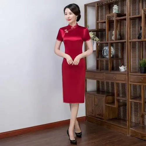 高档旗袍裙婚宴婆婆装礼服婚礼结婚新娘妈妈装婚庆祺袍中年喜婆婆婚