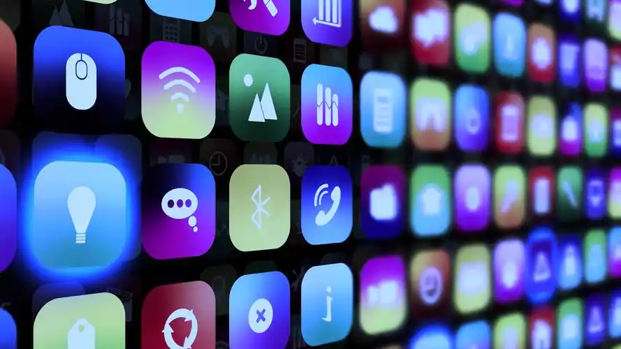 互联网手机客户端app软件图标_1920x1080_舞台背景_全息互动_舞台背景