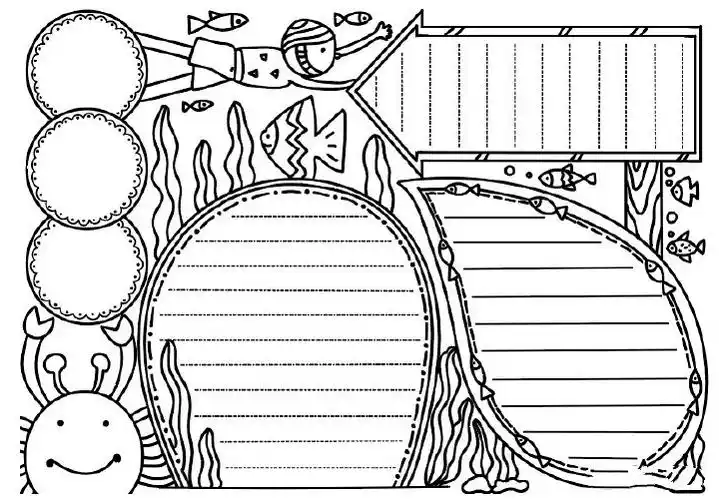 手抄报模板新版可爱手抄报模板消防溺水等
